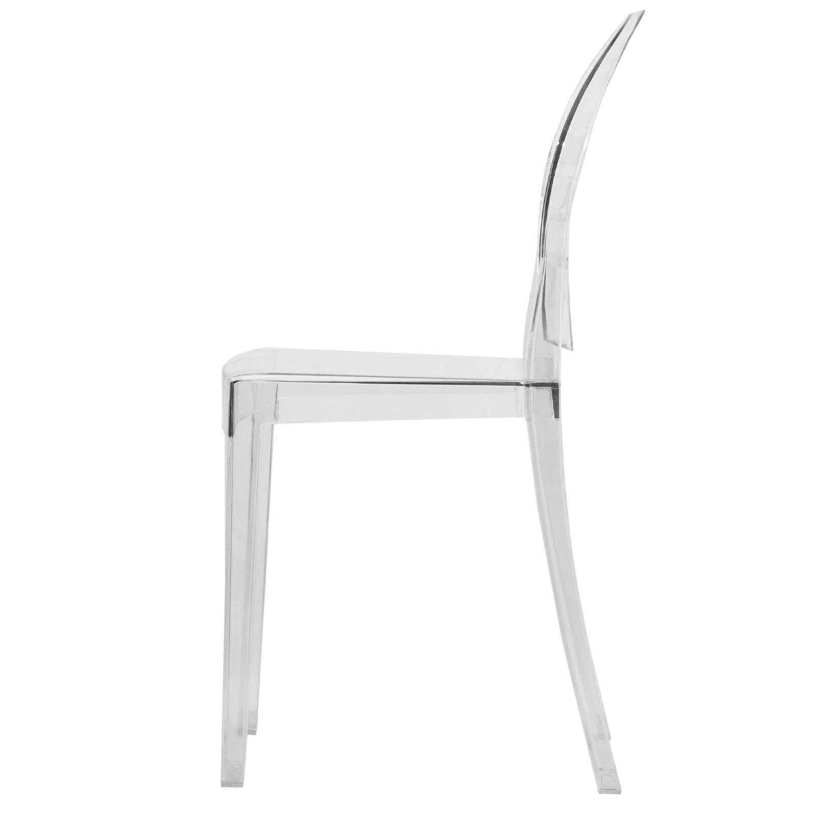 LeisureMod Modern Stackable Side Chair Clear Acrylic Dining Chair By