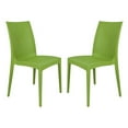 thumbnail image 1 of LeisureMod Modern Weave Mace Indoor Outdoor Dining Chair in Green Set of 2, 1 of 7