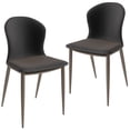 thumbnail image 1 of LeisureMod Mosaic Collection Modern Dining Chair in Charcoal Fabric - Set of 2, 1 of 12