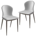 thumbnail image 1 of LeisureMod Mosaic Collection Modern Dining Chair in Coconut White Fabric - Set of 2, 1 of 12