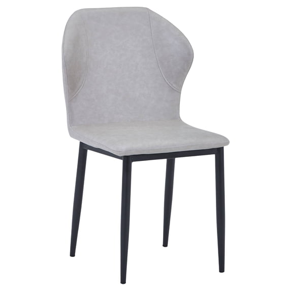 LeisureMod Mosaic Dining Upholstered Fabric Side Foam Cushioned Modern Accent Chair with Metal Legs for Living Room, Kitchen, Light Grey