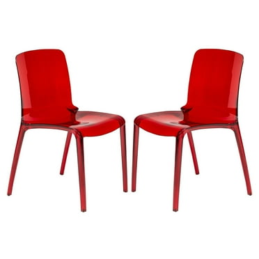 LeisureMod Murray Modern Dining Chair - Set of 2-Color:Red