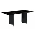 thumbnail image 1 of LeisureMod Olyra Dining Table Rectangular Kitchen Table with a 55" Wide Glass Tabletop and Steel Base for Home and Kitchen in Black, 1 of 10