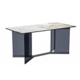 thumbnail image 1 of LeisureMod Oryn 71" Rectangular Dining Table Indoor Modern Kitchen Table with Sintered Stone Wide Top and Stainless Steel Base in White Grey, 1 of 9