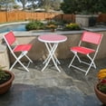 thumbnail image 1 of LeisureMod Outdoor Bistro Folding Table and Chairs Set in Red – Durable, Compact, and Stylish Patio Furniture for Indoor & Outdoor Use, 1 of 12