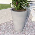 thumbnail image 1 of LeisureMod Pebble Series Poly Stone Planter 23.6." Dia 31.5" High in Grey, 1 of 6