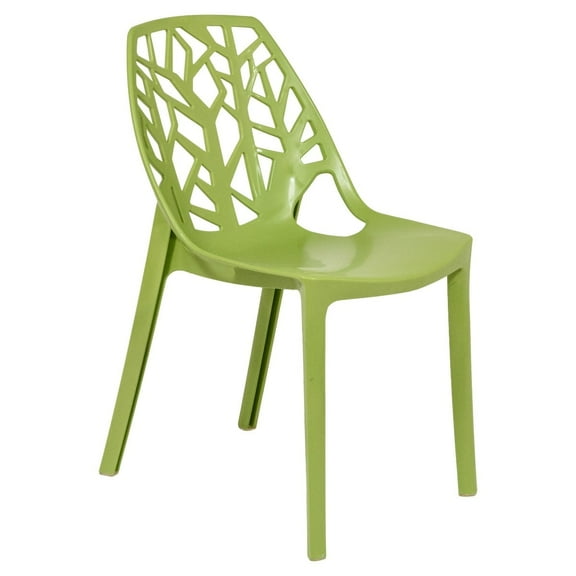 LeisureMod Plastic Dining Chair with Unique Cut-Out Design Stackable and Lightweight Accent Chair for Modern Home, Kitchen, Living Room Cornelia Collection