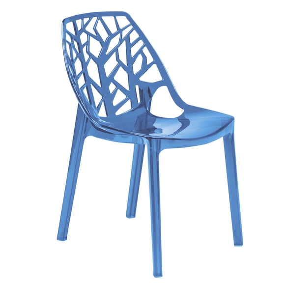 LeisureMod Plastic Dining Chair with Unique Cut-Out Design Stackable and Lightweight Accent Chair for Modern Home, Kitchen, Living Room Cornelia Collection