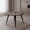 thumbnail image 1 of LeisureMod Ravenna Round Wood 47" Dining Table With Metal Legs in Sunbleached Grey, 1 of 7