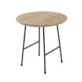 thumbnail image 1 of LeisureMod Rossmore Mid Century Round Side Table With Black Powder Coated Steel Frame, MDF Wood with Ash Veneer Top End Circular Modern Accent Table for Living Room and Bedroom (Natural Wood), 1 of 8