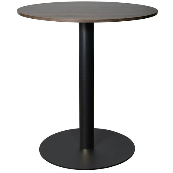 LeisureMod Round Dining Table with MDF Top and Powder-Coated Round Steel Base Kitchen Table, Seats 2-3 Person for Modern Home and Kitchen Vail Collection