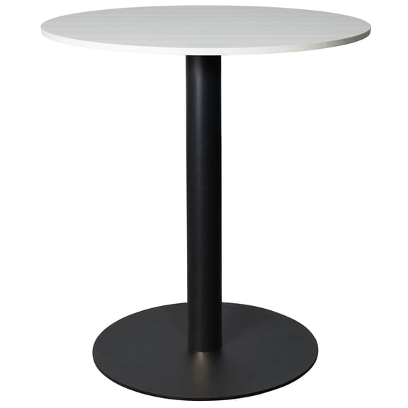 LeisureMod Round Dining Table with MDF Top and Powder-Coated Round Steel Base Kitchen Table, Seats 2-3 Person for Modern Home and Kitchen Vail Collection