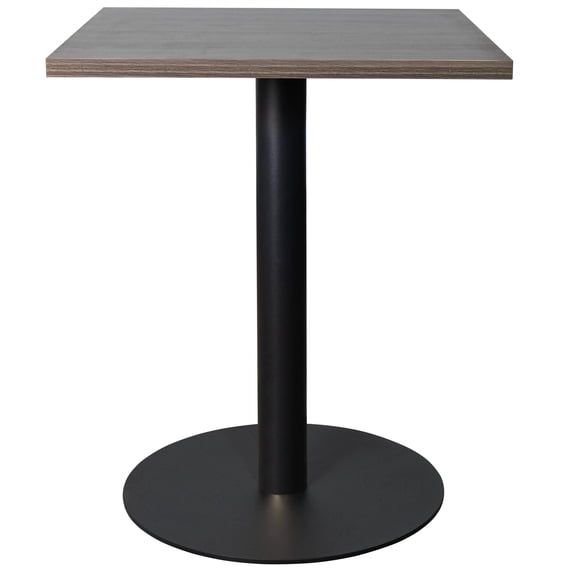 LeisureMod Round Dining Table with MDF Top and Powder-Coated Round Steel Black Base Kitchen Table, Seats 2-3 Person for Modern Home Vail Collection, Dark Brown