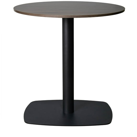 LeisureMod Round Dining Table with MDF Top and Powder-Coated Square Steel Base Kitchen Table, Seats 2-3 Person for Modern Home and Kitchen Vail Collection