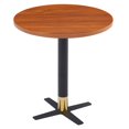 thumbnail image 1 of LeisureMod Round Dining Table with MDF Top and Powder-Coated X-Shaped Steel Base with Brushed Gold Accent Kitchen Table, Seats 2-3 Person for Modern Home and Kitchen Vail Collection, 1 of 12