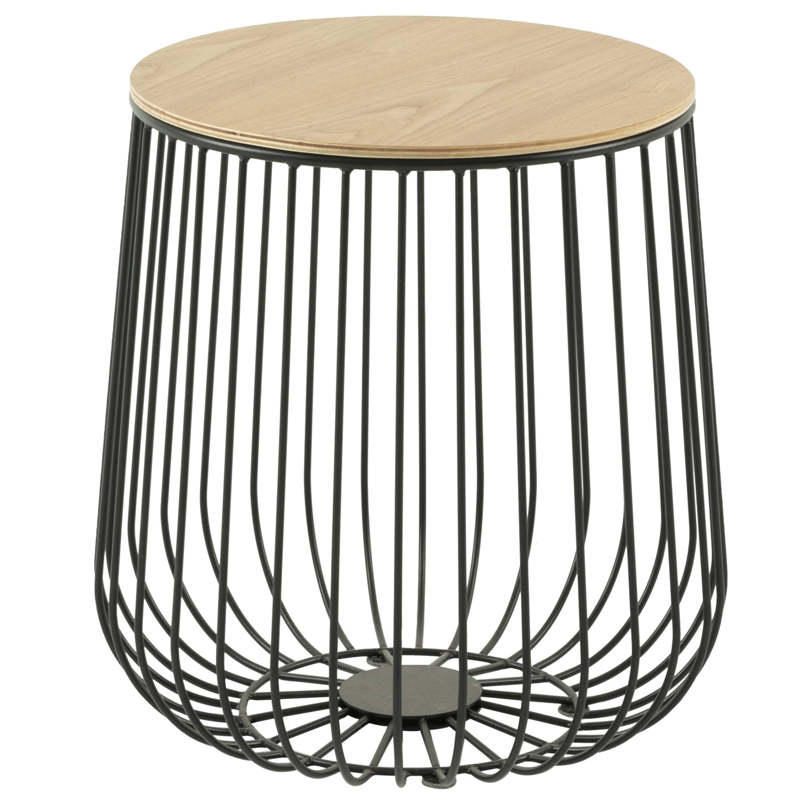 LeisureMod Runswick Modern Wood Top End Table With Steel Base Natural ...