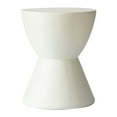 thumbnail image 1 of LeisureMod Side Table Hourglass Design with Fiberstone Tabletop and Pedestal Base Modern Accent Table for Outdoor Indoor Loft Series in Moss Grey, 1 of 11