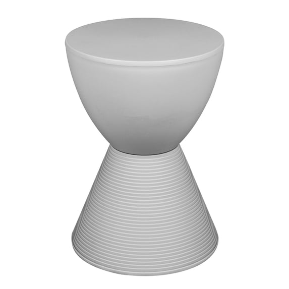 LeisureMod Side Table Modern Hourglass End Table Compact Accent Drum Table with Removable Lid for Storage Indoor and Outdoor Use Boyd Series in Light Grey