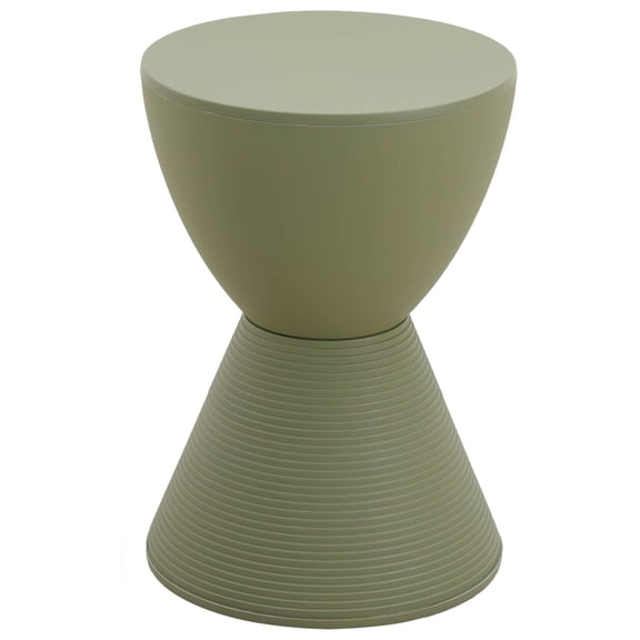 LeisureMod Side Table Modern Hourglass End Table Compact Accent Drum Table with Removable Lid for Storage Indoor and Outdoor Use Boyd Series in Olive Green