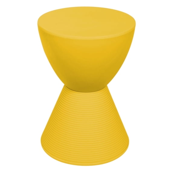 LeisureMod Side Table Modern Hourglass End Table Compact Accent Drum Table with Removable Lid for Storage Indoor and Outdoor Use Boyd Series in Yellow