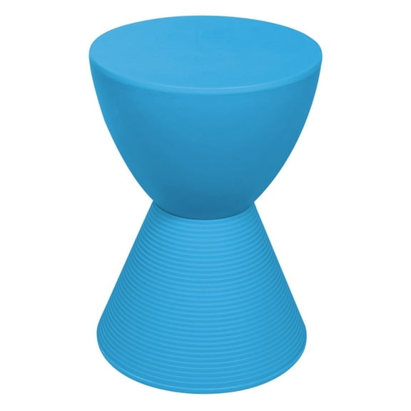 LeisureMod Side Table Modern Hourglass End Table Compact Accent Drum Table with Removable Lid for Storage Indoor and Outdoor Use Boyd Series in Blue