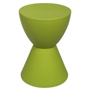 LeisureMod Side Table Modern Hourglass End Table Compact Accent Drum Table with Removable Lid for Storage Indoor and Outdoor Use Boyd Series in Green