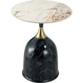 thumbnail image 1 of LeisureMod Side Table Round Sintered Stone Top Modern Accent Table with Stainless-Steel Base Chic End Table for Home, Living Room Oslo Series in Stone Black, 1 of 10