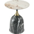 thumbnail image 1 of LeisureMod Side Table Round Sintered Stone Top Modern Accent Table with Stainless-Steel Base Chic End Table for Home, Living Room Oslo Series in Grey, 1 of 10