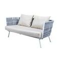 thumbnail image 1 of LeisureMod Spencer Modern Outdoor Light Grey Rope Frame Loveseat With Cushions, 1 of 6