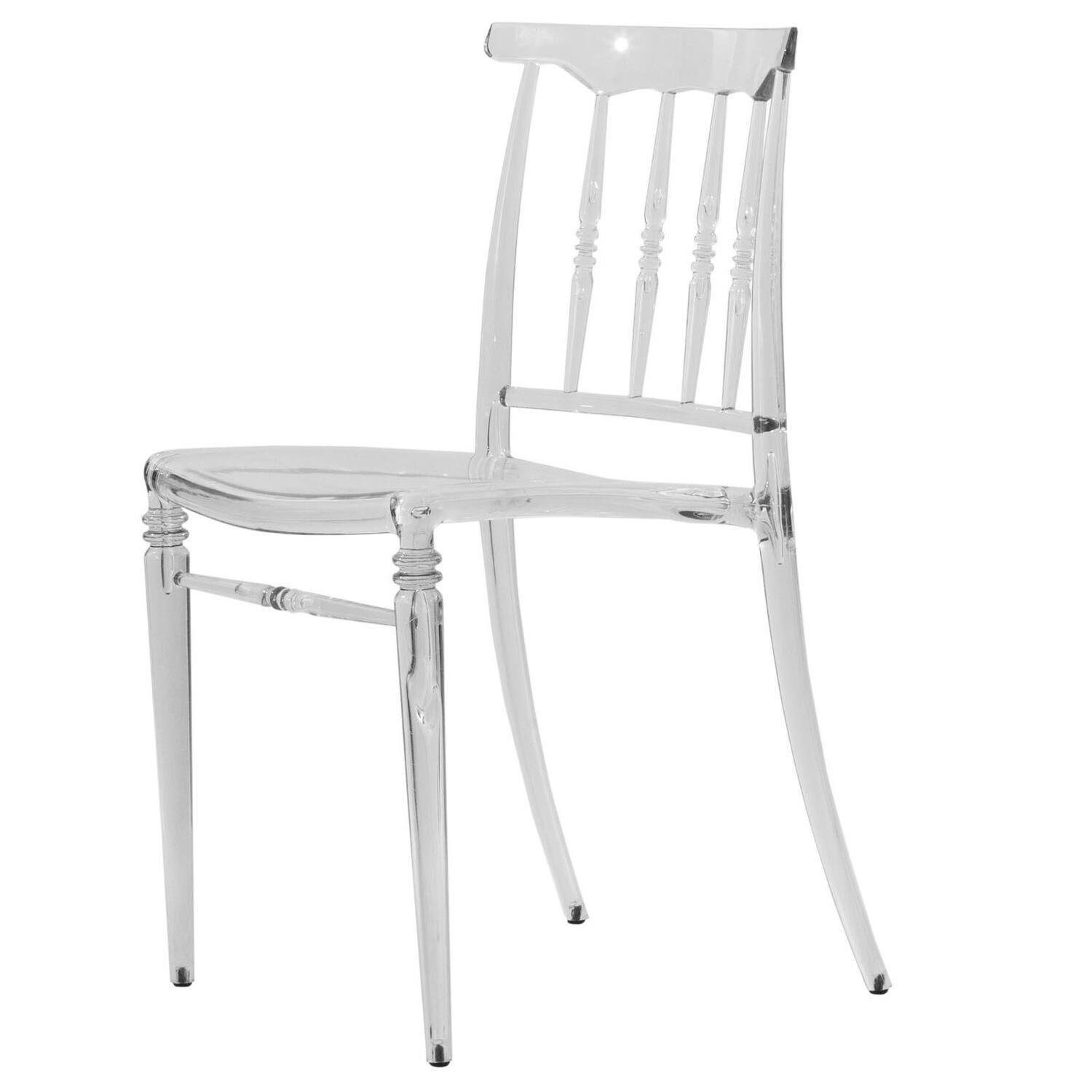 LeisureMod Spindle Transparent Modern Lucite Dining Chair - image 1 of 8