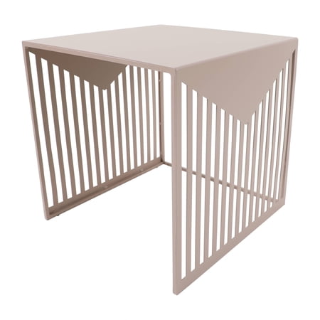 LeisureMod Side Table Brown Square Powder Coated Stainless Steel Open Bar Design for Living Room or Bedroom – Cisco Collection