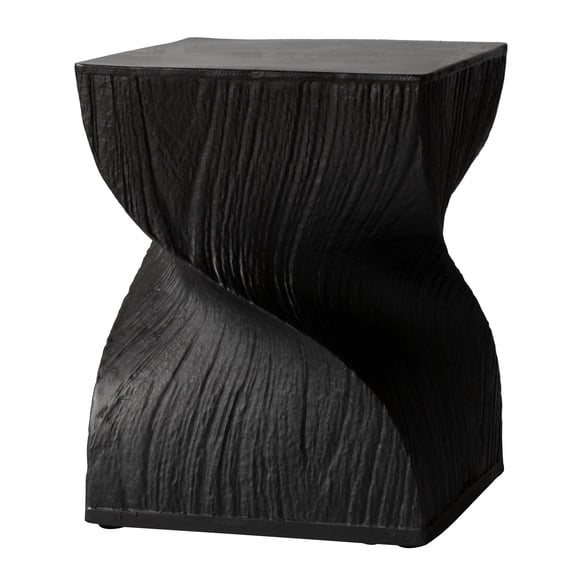LeisureMod Modern Square Side Table, Accent End Table for Home, Outdoor Patio, Living Room Sofa, Night Stand, Weather-Resistant, Onyx Series in Black