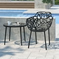 thumbnail image 1 of LeisureMod Stackable Dining Chair in Aluminum with Stackable and Floral Cutout Design Indoor Outdoor Use No Assembly for Modern Home, Kitchen, Patio Devon Collection, 1 of 10