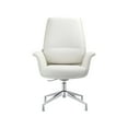 thumbnail image 1 of LeisureMod Summit Mid-Century Modern Office Chair in Faux Leather and Aluminum Frame with Adjustable Height and Swivel (White), 1 of 5