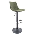 thumbnail image 1 of LeisureMod Tilbury Modern Adjustable Height Bar Stool Kitchen Counter Stools with Footrest & 360-Degree Swivel In Olive Green, 1 of 8