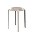 thumbnail image 1 of LeisureMod Tresse Round Plastic Dining Stool, Mid-Century Modern Stackable Accent Stool with Wicker Top for Kitchen and Dining Room (White), 1 of 6