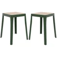 thumbnail image 1 of LeisureMod Tresse Stackable Dining Stool – Mid-Century Modern Square Backless Wicker-Top Seat Indoor Outdoor Use for Kitchen, Patio, Garden Set of 2, 1 of 10