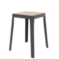 thumbnail image 1 of LeisureMod Tresse Series Stackable Poly Stool With Wicker Top 12 in Grey, 1 of 6