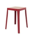 thumbnail image 1 of LeisureMod Tresse Stackable Square Plastic Dining Stool, Mid-Century Modern Backless Accent Stool with Wicker Top for Kitchen and Dining Room (Red), 1 of 6