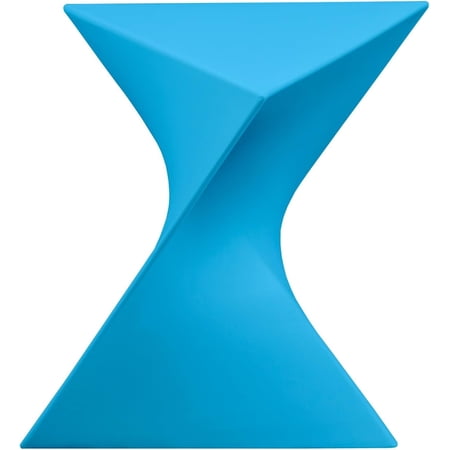 LeisureMod 15.75" Triangular Side Table, Stackable Plastic Accent End Table for Indoor & Outdoor Use, Weather-Resistant Modern Patio & Living Room Table, Blue