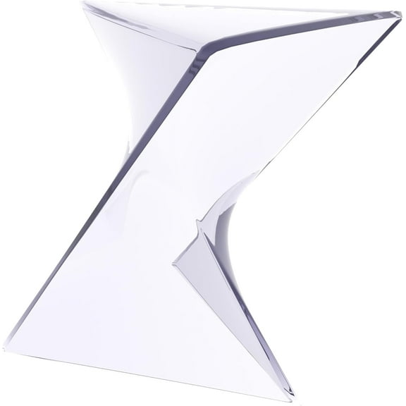 LeisureMod 15.75" Triangular Side Table, Stackable Plastic Accent End Table for Indoor & Outdoor Use, Weather-Resistant Modern Patio & Living Room Table, Clear