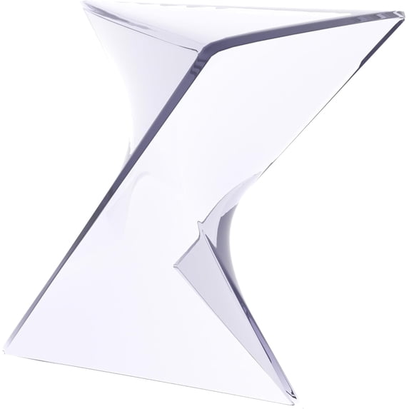 LeisureMod 15.75" Triangular Side Table, Stackable Plastic Accent End Table for Indoor & Outdoor Use, Weather-Resistant Modern Patio & Living Room Table, Clear