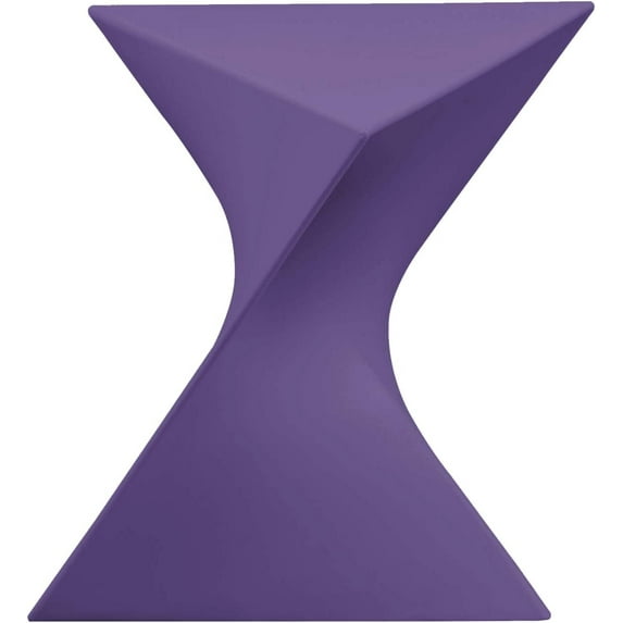 LeisureMod 15.75" Triangular Side Table, Stackable Plastic Accent End Table for Indoor & Outdoor Use, Weather-Resistant Modern Patio & Living Room Table, Purple