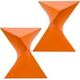 thumbnail image 1 of LeisureMod 15.75" Triangular Side Table, Stackable Plastic Accent End Table for Indoor & Outdoor Use, Weather-Resistant Modern Patio & Living Room Table, Set of 2, Orange, 1 of 8