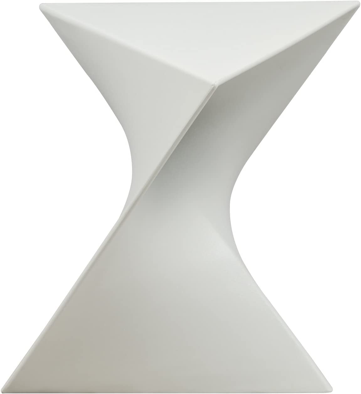 Vibrant White Polycarbonate Triangular Vanity Stool