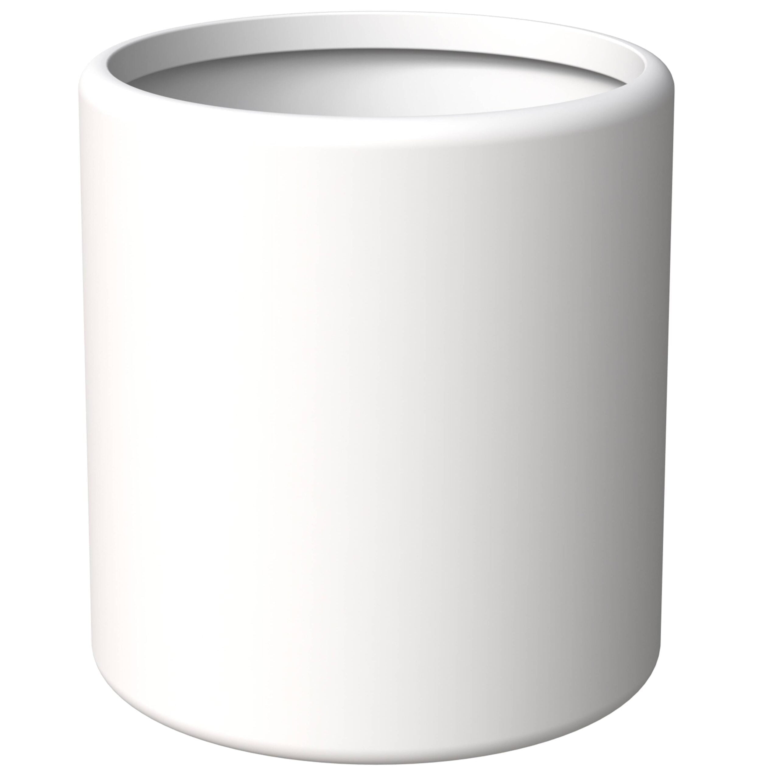 LeisureMod Tundra Fiberstone and MGO Clay Planter, Mid-Century Modern Round Planter Pot for Indoor and Outdoor (White, 18 Inch)