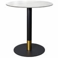 thumbnail image 1 of LeisureMod Vail Round Dining Table 36" Wide with Sintered Stone Top and Powder-Coated Round Steel Black/Gold Base Kitchen Table, Seats 2-3 Person for Modern Home,, 1 of 4