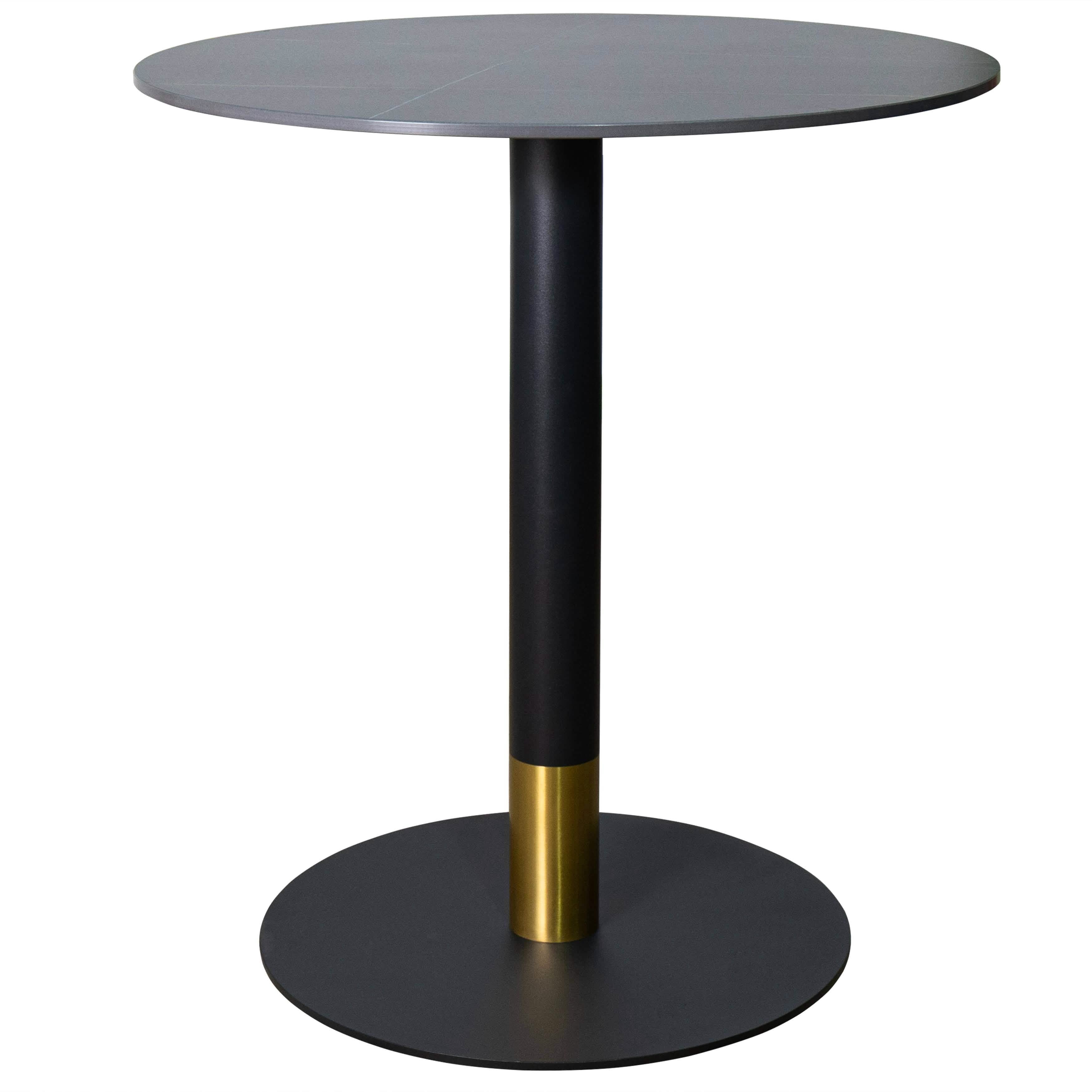 LeisureMod Vail Round Dining Table 36" Wide with Sintered Stone Top and ...