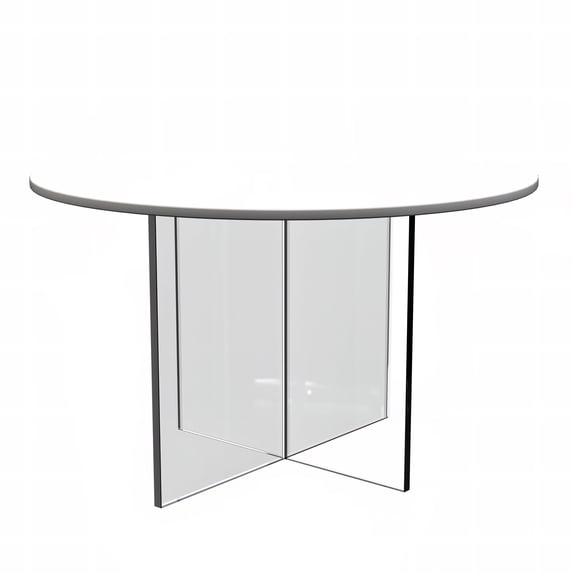 LeisureMod Valore Series Modern Side Table with Round Tabletop and Sturdy Acrylic Cross Base for Living Room and Bedroom in White (28 inch)