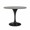 thumbnail image 1 of LeisureMod Verve Mid-Century Modern Round Dining Table with White Resin Top and Black Pedestal Base for Kitchen and Dining Room, 36 Inch, 1 of 7